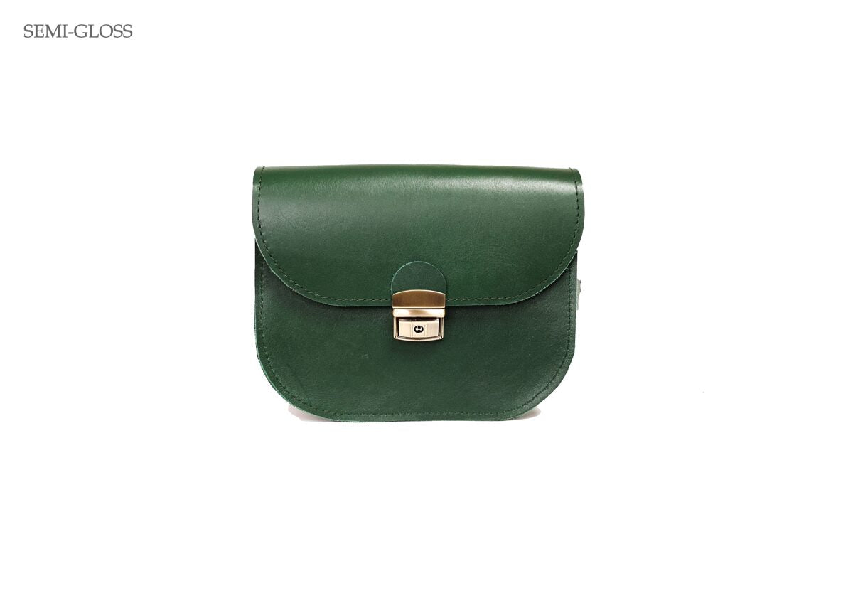 Natural Leather Saddle Bag Medium – Green